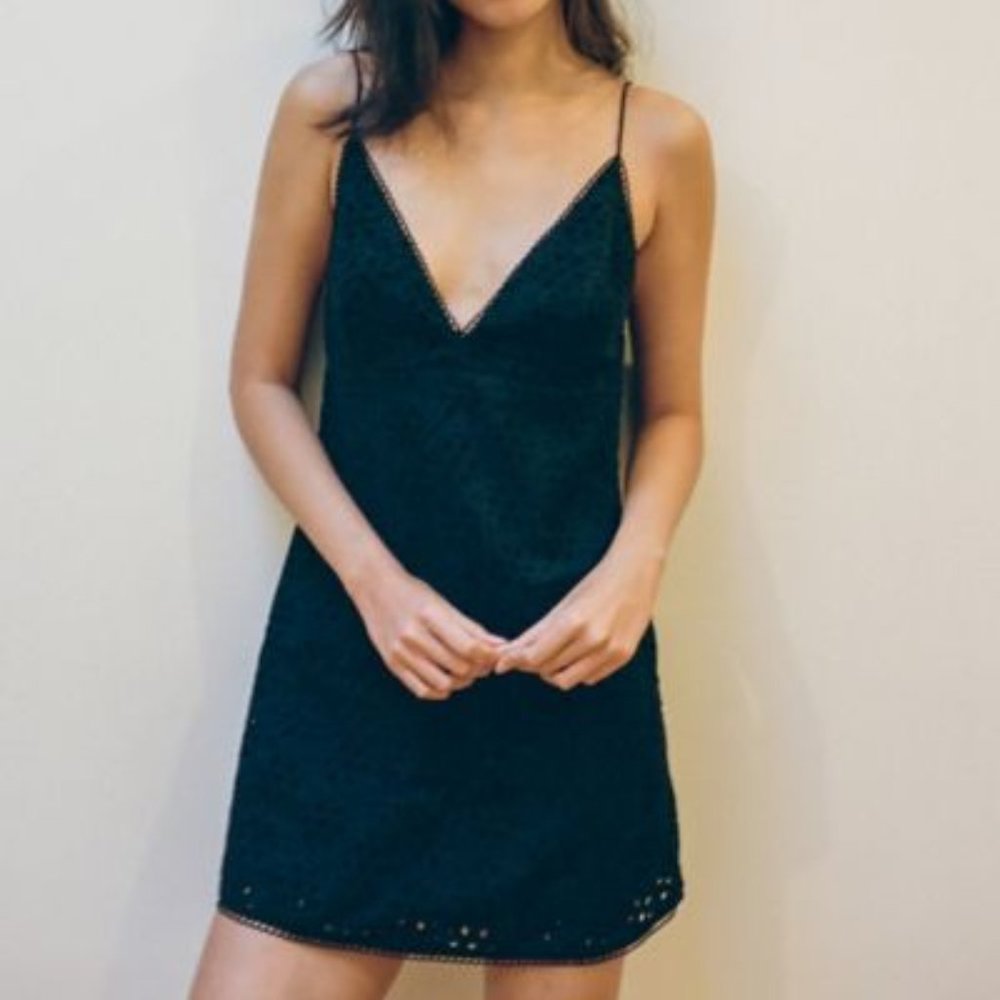 Eyelet Black Mini Dress